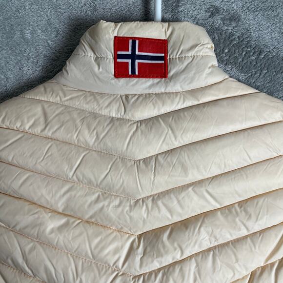 Scandinavian Explorer Women's Ultra Light Down Feather Vest Cream Medium - Picture 2 of 6